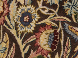handmade Traditional Imran Brown Gray Hand Knotted ROUND 100% WOOL area rug 6x6