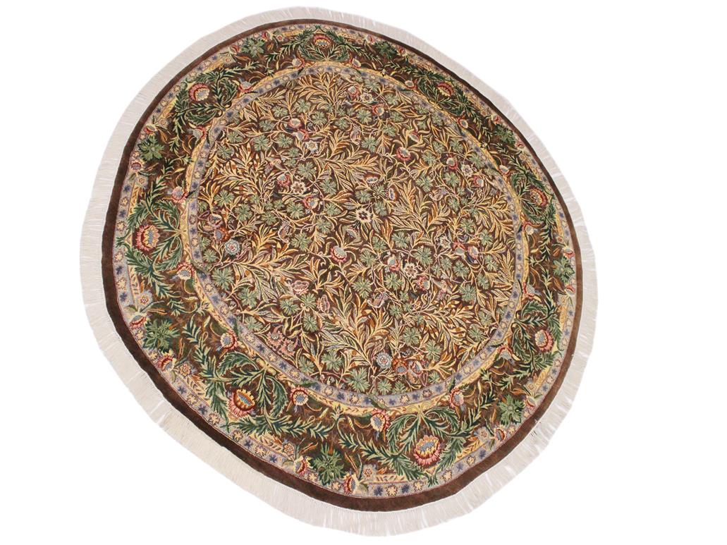 handmade Traditional Imran Brown Gray Hand Knotted ROUND 100% WOOL area rug 8x8