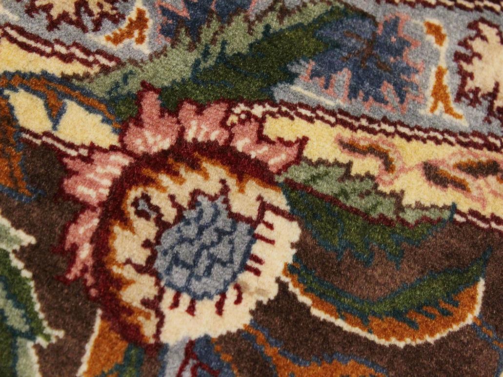 handmade Traditional Imran Brown Gray Hand Knotted ROUND 100% WOOL area rug 8x8