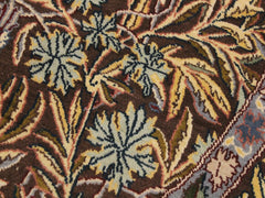 handmade Traditional Imran Brown Gray Hand Knotted ROUND 100% WOOL area rug 6x6