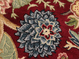 handmade Traditional Nagi Red Pink Hand Knotted ROUND 100% WOOL area rug 8x8