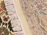 handmade Traditional Nagi Beige Pink Hand Knotted ROUND 100% WOOL area rug 9x9