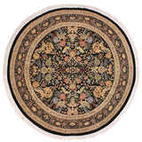 handmade Traditional Nagi Black Gray Hand Knotted ROUND 100% WOOL area rug 9x9
