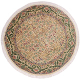 Imran Pak Persian Jaimie Beige/Green Wool Round - 8'1'' x 8'2''