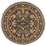 handmade Traditional Nagi Black Gold Hand Knotted ROUND 100% WOOL area rug 8x8