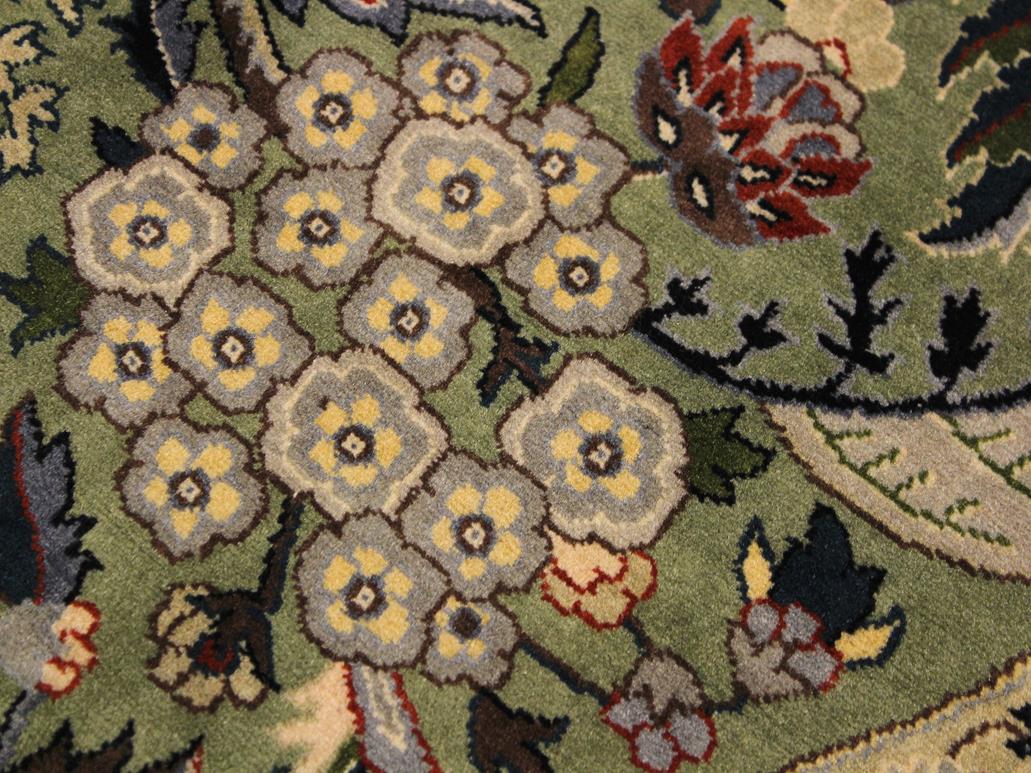 handmade Traditional Nagi Green Gray Hand Knotted ROUND 100% WOOL area rug 6x6