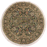 handmade Traditional Nagi Green Gray Hand Knotted ROUND 100% WOOL area rug 6x6
