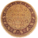 handmade Traditional Kashan Gold Red Hand Knotted ROUND 100% WOOL area rug 8x8