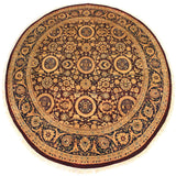 handmade Traditional Agra Tabriz Red Blue Hand Knotted ROUND 100% WOOL area rug 8x8