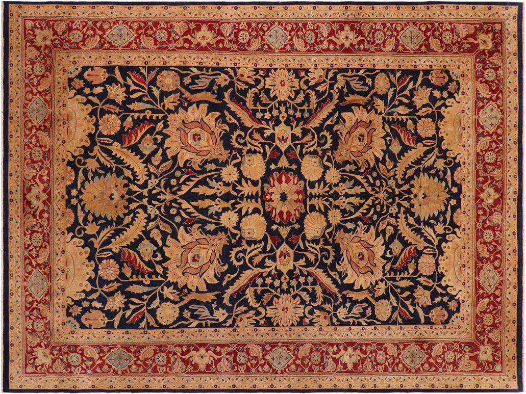 handmade Traditional Sultanabad Blue Red Hand Knotted RECTANGLE 100% WOOL area rug 10x14