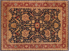 handmade Traditional Sultanabad Blue Red Hand Knotted RECTANGLE 100% WOOL area rug 10x14