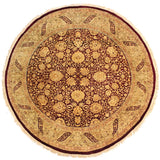 Antique Vegetable Dyed Kashan Ena Red/Brown Wool Round - 8'0'' x 8'2''