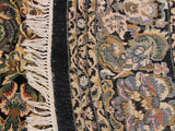 handmade Traditional Rasmi Romal Black Gray Hand Knotted ROUND 100% WOOL area rug 9x9