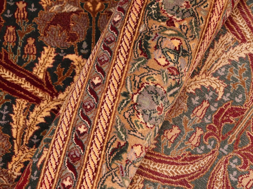 handmade Transitional Hamjolie Green Gold Hand Knotted RECTANGLE 100% WOOL area rug 5x8