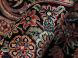 handmade Traditional Kashan Black Pink Hand Knotted ROUND 100% WOOL area rug 8x8