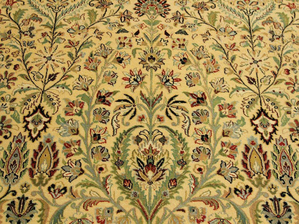 handmade Traditional  Ivory Green Hand Knotted RECTANGLE 100% WOOL area rug 9x14