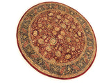 handmade Traditional Kashan Red Blue Hand Knotted ROUND 100% WOOL area rug 8x8