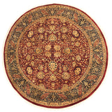 handmade Traditional Kashan Red Blue Hand Knotted ROUND 100% WOOL area rug 8x8