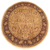 handmade Traditional Kashan Gold Red Hand Knotted ROUND 100% WOOL area rug 8x8