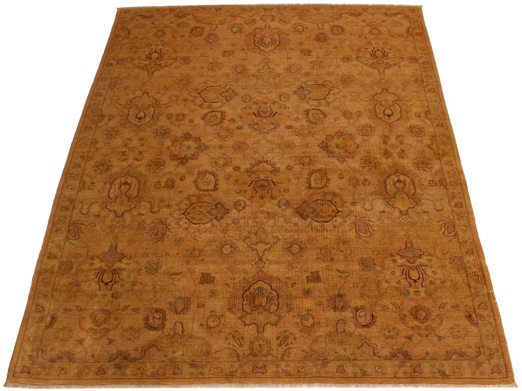 handmade Traditional  Gold Gold Hand Knotted RECTANGLE 100% WOOL area rug 9x12