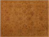 handmade Traditional  Gold Gold Hand Knotted RECTANGLE 100% WOOL area rug 9x12