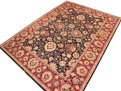 handmade Traditional Agra Blue Red Hand Knotted RECTANGLE 100% WOOL area rug 10x14