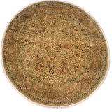 handmade Traditional Kashan Taupe Tan Hand Knotted ROUND 100% WOOL area rug 10x10