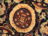 handmade Traditional Agra Tabriz Blue Tan Hand Knotted ROUND 100% WOOL area rug 8x8