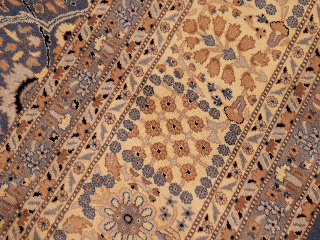 handmade Traditional Tabriz Blue Gold Hand Knotted RECTANGLE 100% WOOL area rug 10x14