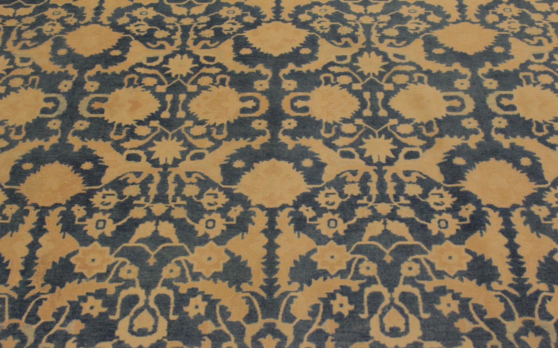 A02764,10 0"x13 6",Transitional                  ,10x14,Blue,TAN,Hand-knotted                  ,Pakistan   ,100% Wool  ,Rectangle  ,652671148309
