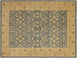 Sun-Faded Trish Blue/Tan Hand-Knotted Rug  10'0 x 13'6