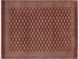 Rustic Bokhara Inga Red Brown Hand Knotted Rug - 10'0'' x 12'0''