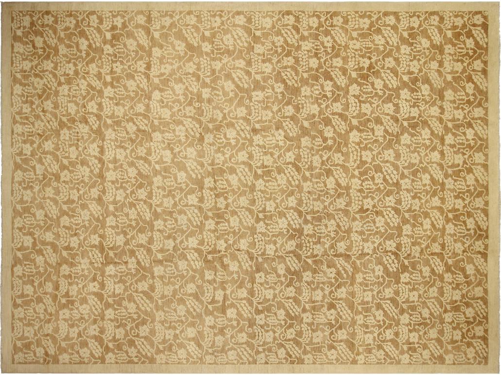 handmade Transitional Kafkaz Brown Brown Hand Knotted RECTANGLE 100% WOOL area rug 12x18