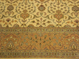 handmade Traditional  Ivory Gold Hand Knotted RECTANGLE 100% WOOL area rug 9x12