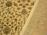 handmade Traditional  Ivory Gold Hand Knotted RECTANGLE 100% WOOL area rug 9x12