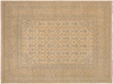 handmade Transitional Kafkaz Beige Tan Hand Knotted RECTANGLE 100% WOOL area rug 9x12