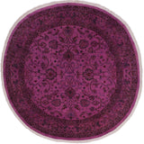 A02864, 7 8"x 8 1",Over Dyed                     ,8x8,Purple,RED,Hand-knotted                  ,Pakistan   ,100% Wool  ,Round      ,652671149283