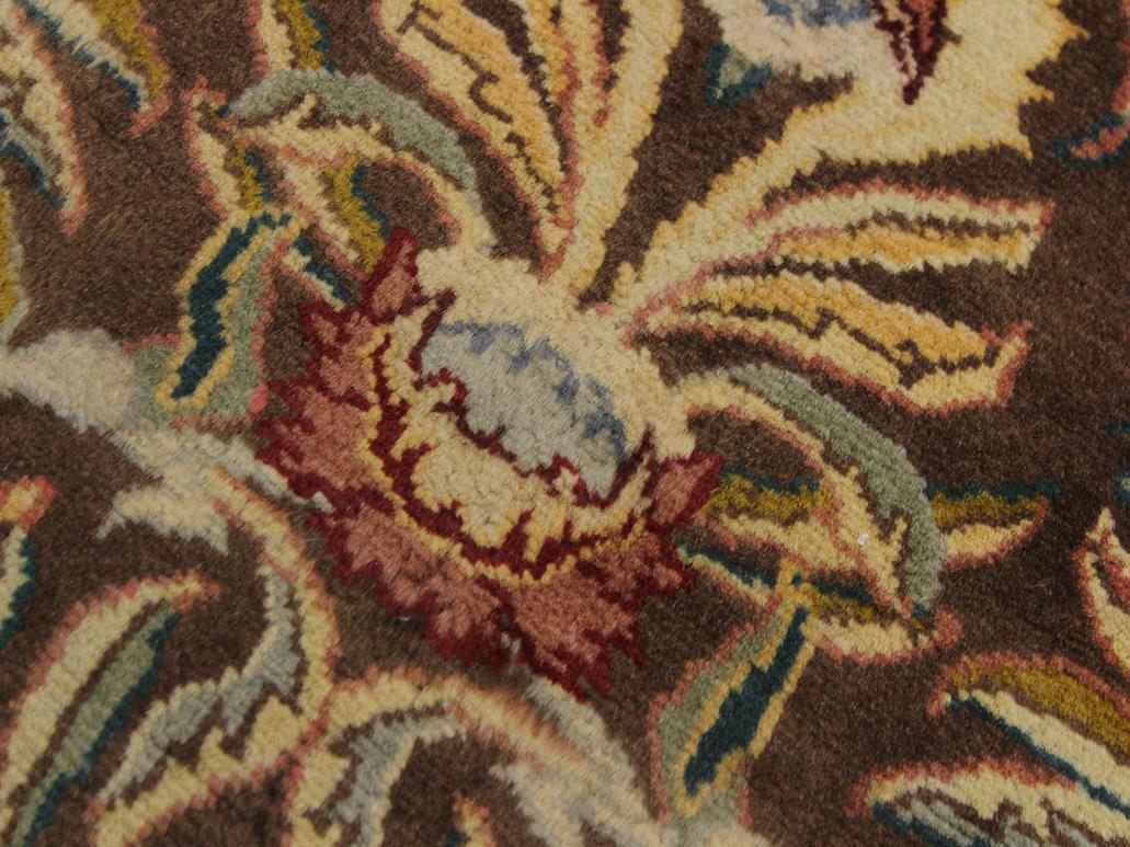 handmade Traditional Imran Brown Beige Hand Knotted ROUND 100% WOOL area rug 6x7