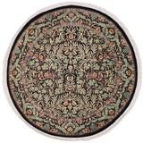 handmade Traditional Imran Black Grey Hand Knotted ROUND 100% WOOL area rug 6x6
