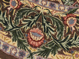 handmade Traditional Imran Brown Green Hand Knotted ROUND 100% WOOL area rug 8x8