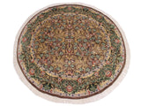 handmade Traditional Imran Brown Green Hand Knotted ROUND 100% WOOL area rug 8x8