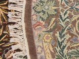 handmade Traditional Imran Brown Green Hand Knotted ROUND 100% WOOL area rug 8x8