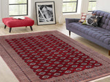 handmade Geometric Bokhara Red Tan Hand Knotted RECTANGLE 100% WOOL area rug 9x12