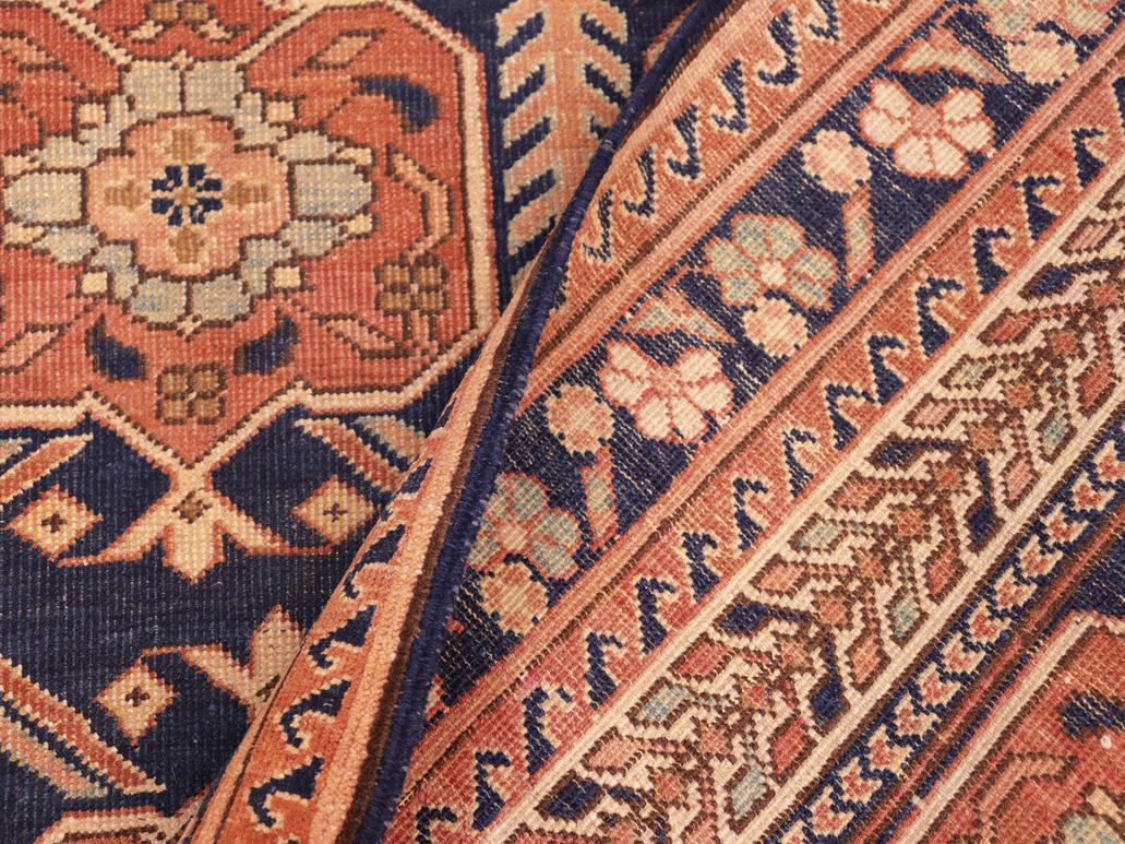 handmade Transitional Antique Blue Beige Hand Knotted RECTANGLE 100% WOOL area rug 6x9