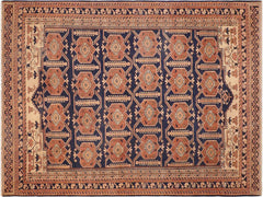 handmade Transitional Antique Blue Beige Hand Knotted RECTANGLE 100% WOOL area rug 6x9