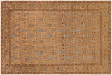 handmade Transitional Kafkaz Chobi Ziegler Tan Green Hand Knotted RECTANGLE 100% WOOL area rug 7 x 10