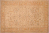 handmade Traditional Kafkaz Chobi Ziegler Tan Gold Hand Knotted RECTANGLE 100% WOOL area rug 6 x 9