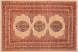 Oriental Ziegler Rheba Beige Rust Hand-Knotted Wool Rug - 6'2'' x 7'10''