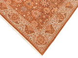 handmade Transitional Kirman Brown Blue Hand Knotted RECTANGLE 100% WOOL area rug 6x9