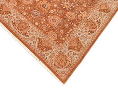 handmade Transitional Kirman Brown Blue Hand Knotted RECTANGLE 100% WOOL area rug 6x9